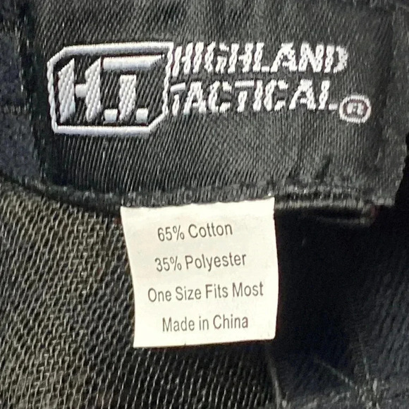 HIGHLAND TACTICAL MENS ONE SIZE FITS MOST BLACK AMERICAN FLAG PATCH ON FRONT - Picture 8 of 8